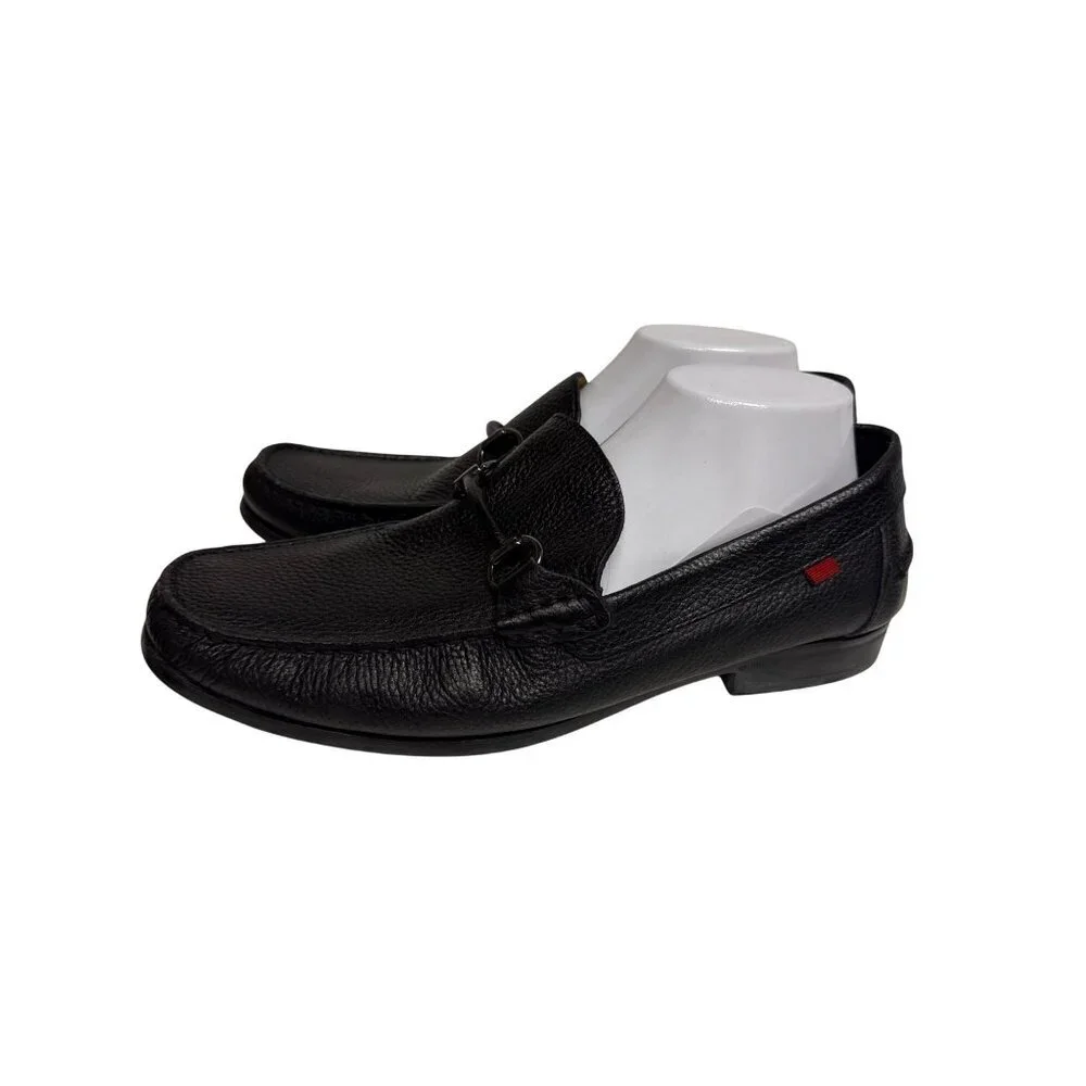 Marc Joseph Stafford Ave Men's Loafers Black Pebbled Leather Cushion Size 12